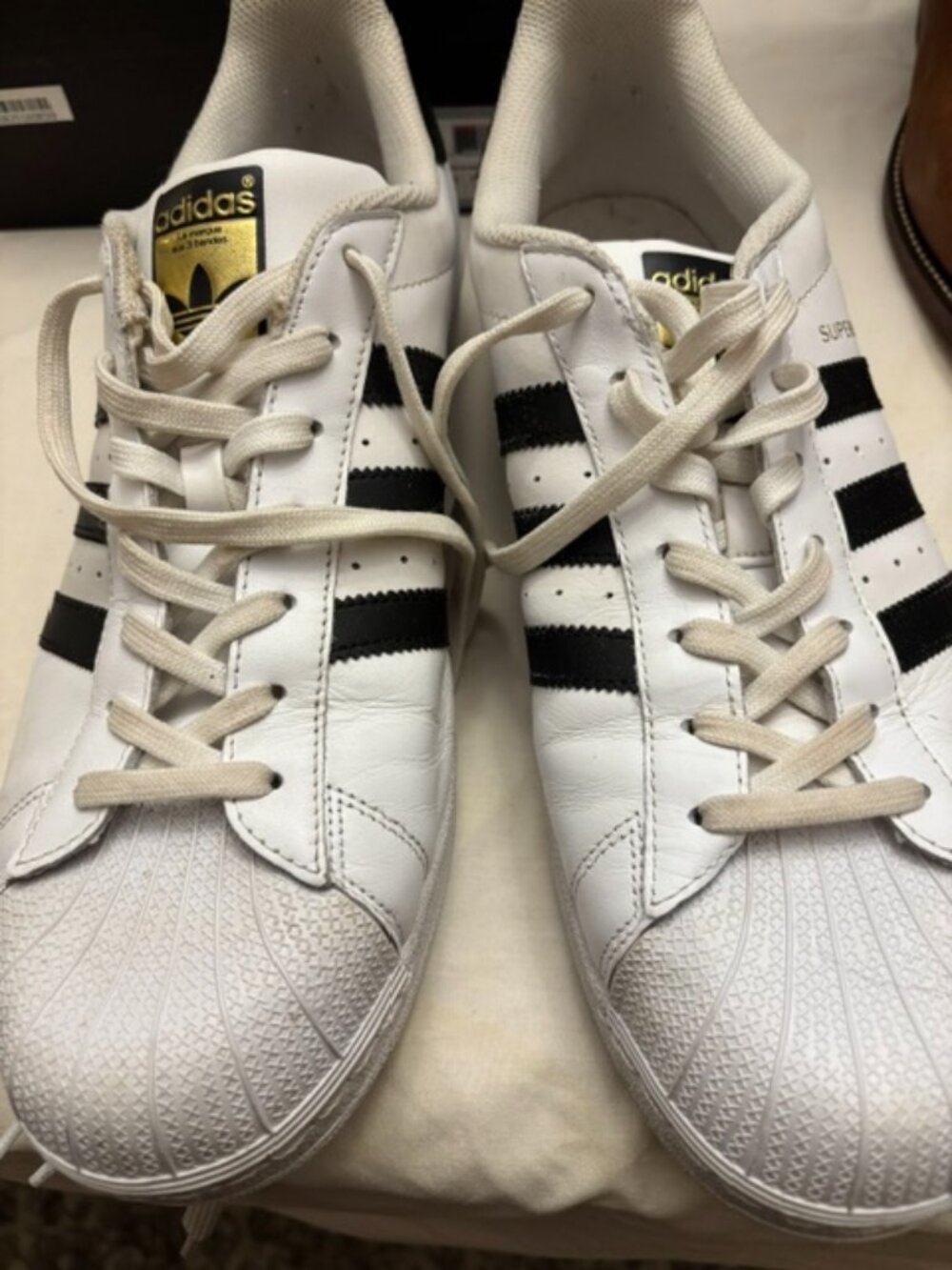 Adidas Superstar Classic White & Black Leather Sneakers